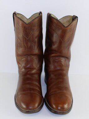 J Chisholm Brown Leather Western Cowboy Boots (Men 8.5 US)
